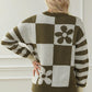 Contrast Round Neck Long Sleeve Sweater - Deals DejaVu
