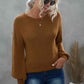 Double Take Tied Balloon Sleeve Round Neck Sweater