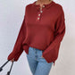 Quarter-Button Slit Sweater