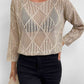 Openwork Round Neck Knit Top