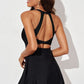Halter Neck Open Back Swim Dress (TB10D) T