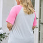 Plus Size Striped Leopard Round Neck T-Shirt