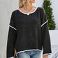 Round Neck Dropped Shoulder Sweater - Deals DejaVu
