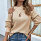 Crisscross Cold-Shoulder Sweater - Deals DejaVu