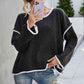 Round Neck Dropped Shoulder Sweater - Deals DejaVu