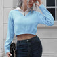 Contrast Collared Cropped Sweater