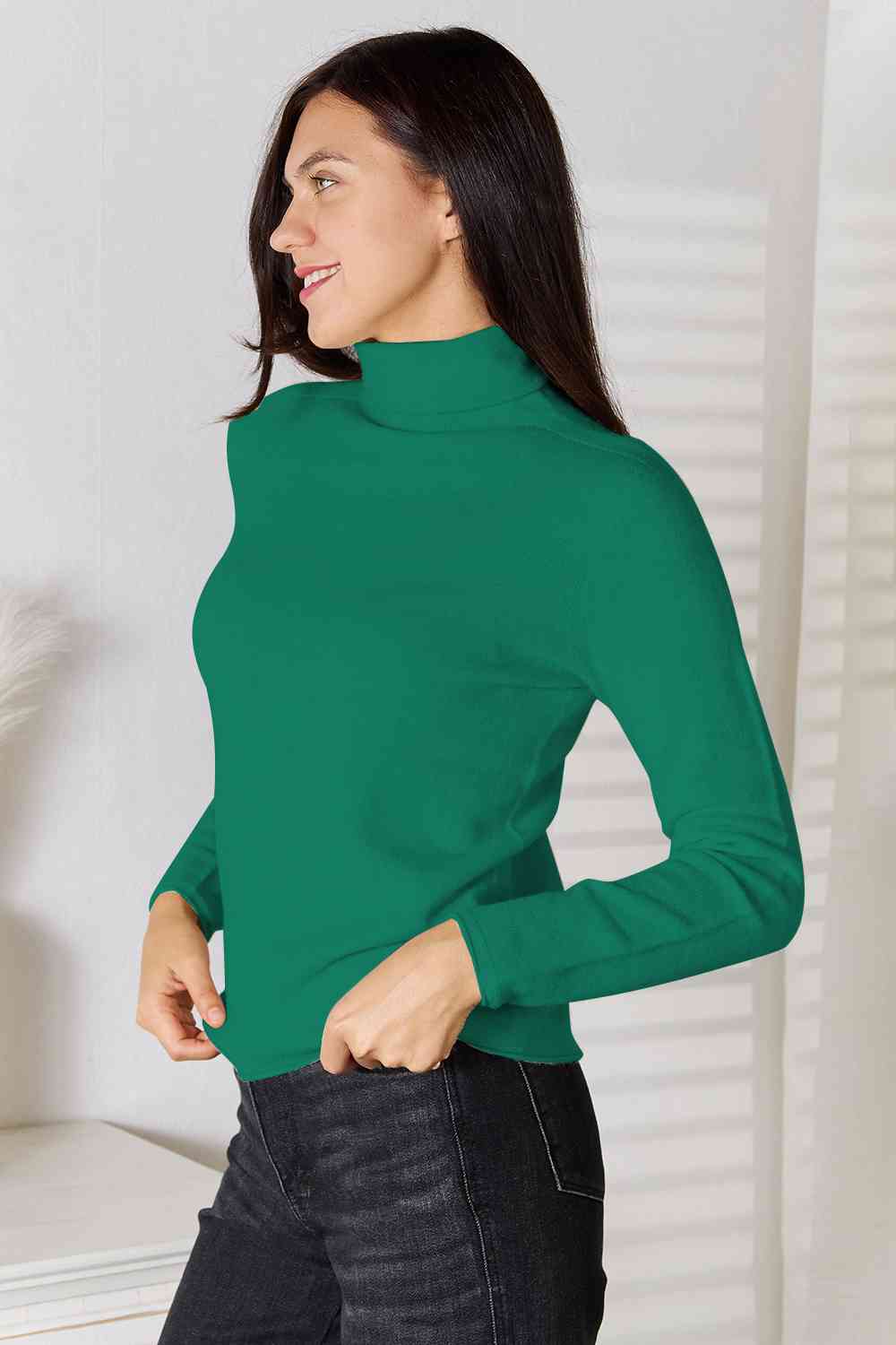 Turtleneck Long Sleeve Knit Top