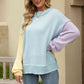 Color Block Round Neck Dropped Shoulder Sweater