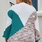 Plus Size Color Block Round Neck Sweater - Deals DejaVu