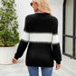 Contrast Round Neck Sweater - Deals DejaVu
