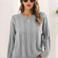Round Neck Long Sleeve Sweater - Deals DejaVu