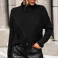 Turtle Neck Tassel Front Long Sleeve Pullover Sweater - Deals DejaVu