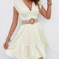 Tie Back V-Neck Ruffle Hem Dress - Deals DejaVu