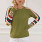 Striped Round Neck Long Sleeve Sweater