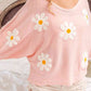 Flower Pattern Long Sleeve Sweater