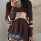 Striped V-Neck Long Sleeve Sweater