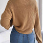 Cable-Knit Round Neck Drop Shoulder Sweater - Deals DejaVu