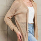 Double Take Openwork Dropped Shoulder Open Front Cardigan