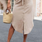Tie Belt Frill Trim Buttoned Skirt (TB7) T