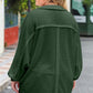 Plus Size Half Button Collared Neck Long Sleeve Blouse