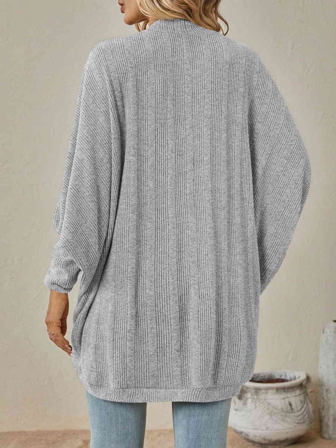 Open Front Dropped Shoulder Cardigan (BFD) T - Deals DejaVu