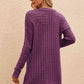 Openwork Horizontal Ribbing Open Front Cardigan