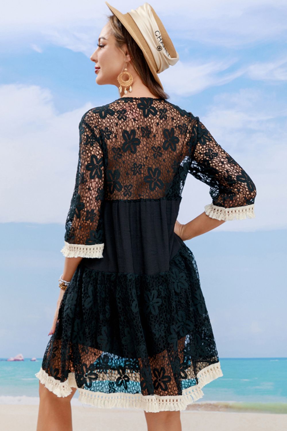 Tassel Spliced Lace Cover Up (TB11D) T