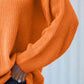 Full Size Cutout V-Neck Rib-Knit Sweater - Deals DejaVu