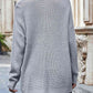 Full Size Cutout V-Neck Rib-Knit Sweater - Deals DejaVu