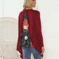 Floral Open Front Long Sleeve Cardigan