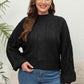 Plus Size Mock Neck Cable Knit Long Sleeve Sweater - Deals DejaVu