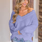 Frayed Hem Dropped Shoulder Sweater - Deals DejaVu