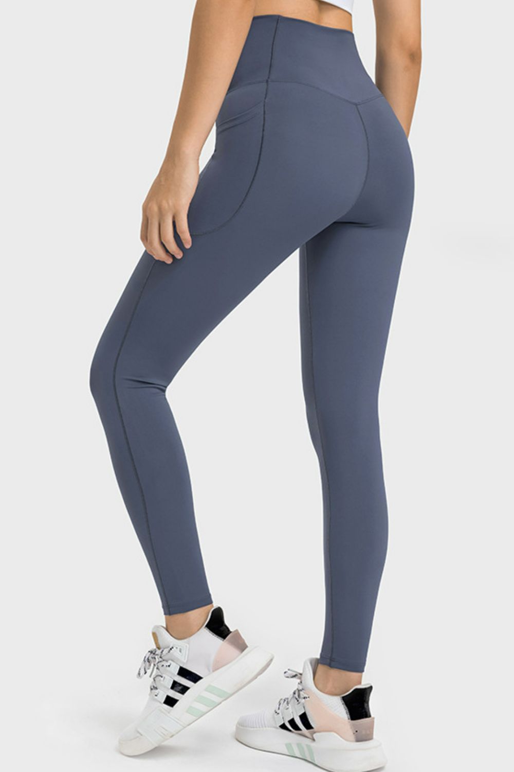 V-Waist Yoga Leggings with Pockets (TBL) T - Deals DejaVu