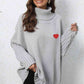 Turtle Neck Long Sleeve Ribbed Sweater - Deals DejaVu