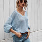 V-Neck Dropped Shoulder Sweater