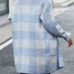 Plaid Dropped Shoulder Cardigan with Pocket - Deals DejaVu