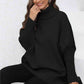 Turtle Neck Long Sleeve Ribbed Sweater
