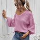 V-Neck Dropped Shoulder Sweater