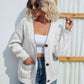 Button Down V-Neck Cardigan with Pockets