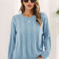Round Neck Long Sleeve Sweater - Deals DejaVu