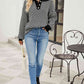Striped Collared Neck Buttoned Pullover Sweater