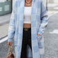 Plaid Dropped Shoulder Cardigan with Pocket - Deals DejaVu
