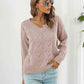 Openwork V-Neck Sweater