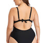 Plus Size Spliced Mesh Tie-Back One-Piece Swimsuit (TB10D) T