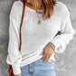 Double Take Tied Balloon Sleeve Round Neck Sweater