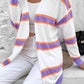 Striped Dropped Shoulder Cardigan