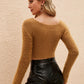 Surplice Long Sleeve Cropped Sweater - Deals DejaVu