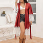 Plus Size Lace Patchwork Tie Front Robe