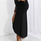 White Birch Full Size Up and Up Ruched Slit Maxi Skirt in Black (TB7) T