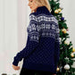 Christmas Snowflake Fair Isle Turtleneck Sweater